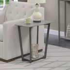 HomeStock 23.75 in.H Gray Color Rectangle Metal Table Top End Table 1 -piece