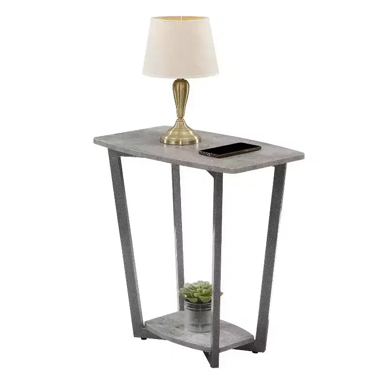HomeStock Tavolino da Salotto Rettangolare in Metallo Grigio da 60 cm di Altezza - 1 Pezzo