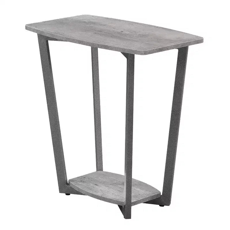 HomeStock Tavolino da Salotto Rettangolare in Metallo Grigio da 60 cm di Altezza - 1 Pezzo