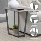 HomeStock Tavolino da Salotto Rettangolare in Metallo Grigio da 60 cm di Altezza - 1 Pezzo