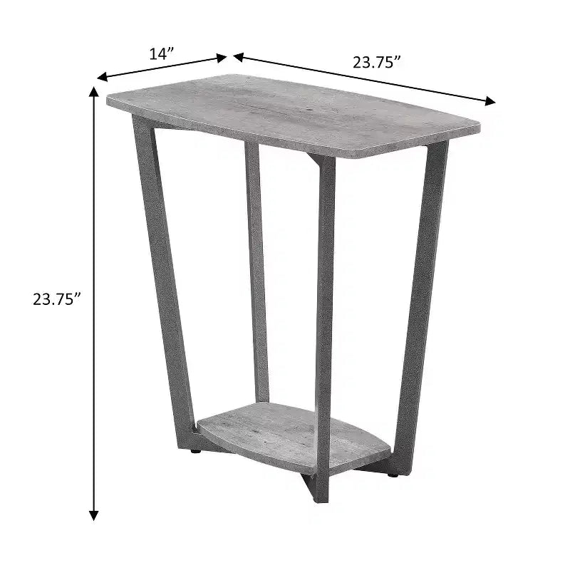 HomeStock Tavolino da Salotto Rettangolare in Metallo Grigio da 60 cm di Altezza - 1 Pezzo