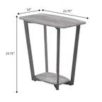 HomeStock Tavolino da Salotto Rettangolare in Metallo Grigio da 60 cm di Altezza - 1 Pezzo