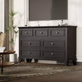Dresser for Bedroom, 7 Drawer Dresser, Wooden Chest of Drawers with Deep Drawers, 47 Long Dressers TV Stand, Modern Dressers Organizer
