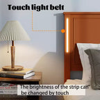 GDFStudio Brines Struttura Letto Moderna in Legno con Stazione di Ricarica e Luci a LED