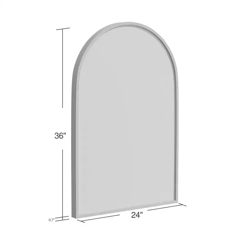 PexFix 36 x 24 Specchio da parete nero moderno con cornice sottile in lega di alluminio, a forma di arco, da appendere in bagno, sopra il lavabo, all'ingresso, in camera da letto, per toeletta