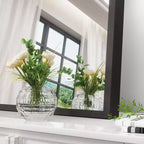 PexFix 36 x 24 Specchio da parete nero moderno con cornice sottile in lega di alluminio, a forma di arco, da appendere in bagno, sopra il lavabo, all'ingresso, in camera da letto, per toeletta
