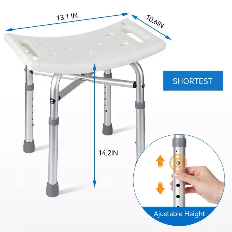 Sgabello da doccia Sedia da doccia per vasca da bagno con gambe regolabili in altezza Capacità di carico 158 kg Antiscivolo