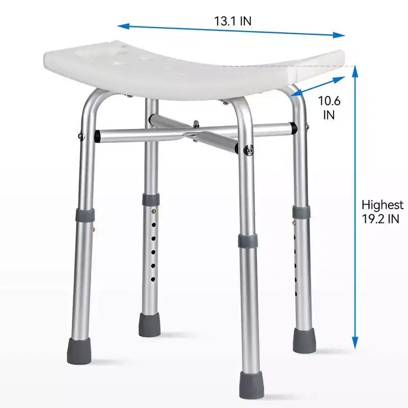 Sgabello da doccia Sedia da doccia per vasca da bagno con gambe regolabili in altezza Capacità di carico 158 kg Antiscivolo
