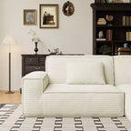 Divano modulare grande Whisen 106.3 - Tessuto a righe, stile moderno, confortevole, compressione sottovuoto, spugna intera, alto rimbalzo, dritto