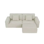 Divano modulare grande Whisen 106.3 - Tessuto a righe, stile moderno, confortevole, compressione sottovuoto, spugna intera, alto rimbalzo, dritto