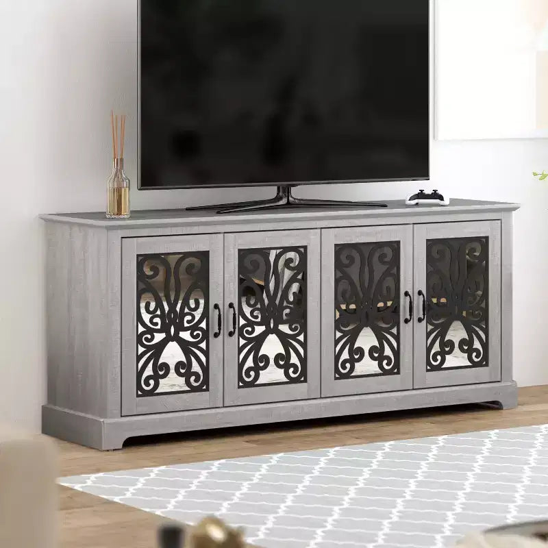 Mobile TV largo a 4 ante Galano Calidia - Rovere Grigio Polveroso