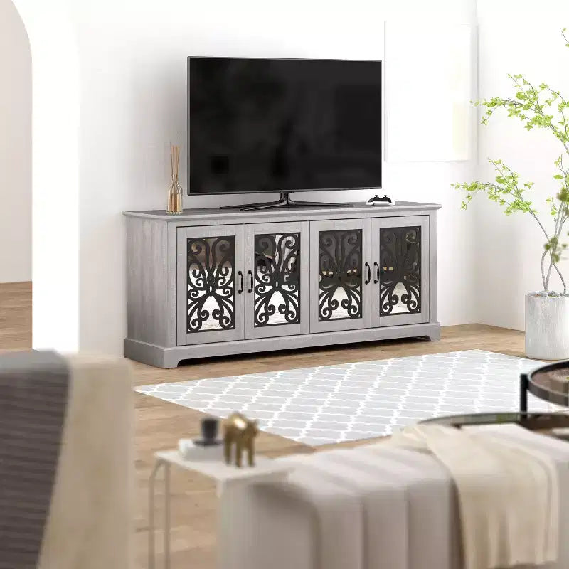 Mobile TV largo a 4 ante Galano Calidia - Rovere Grigio Polveroso