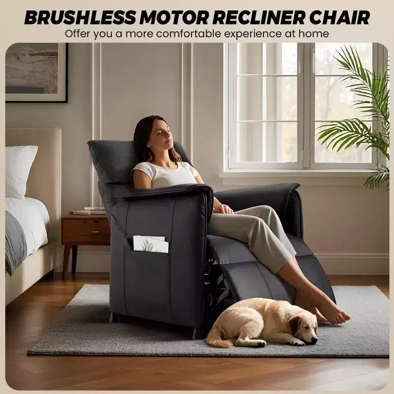 Elertric Recliner Chair with Massage and Heat, Adjustable Single Recliners Sofa Home Theater Seating Armchair for Living Room/Office