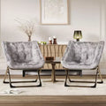2PCS Comfy Chair for Adults, Foldable Living Room Chairs, Soft Faux Fur Folding Lounge for Bedroom Living Room Dorm Rooms, Flexible Reading Chair