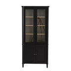 Libreria Okak Mid-Century, Scaffale con Ripiani Spessi a 5 Livelli e 4 Ante, Libreria da Esposizione Stile Farmhouse per Soggiorno, Ufficio