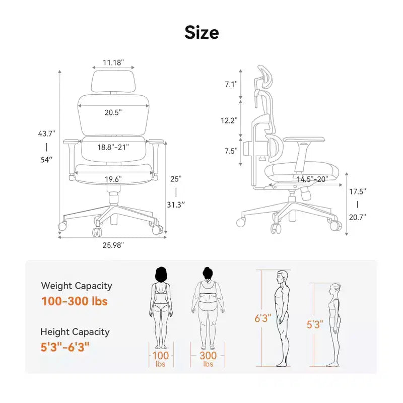 Sedia da scrivania ergonomica Newtral con supporto lombare completamente adattivo - bracciolo pieghevole 3D - NT001+LAPD-BLACK