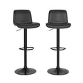 GustoWave 2PCS Swivel Bar Stools Adjustable Height, Modern Soft Barstools Bar Chairs with Footrest, PU Leather for Countera, Black