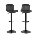 GustoWave 2PCS Swivel Bar Stools Adjustable Height, Modern Soft Barstools Bar Chairs with Footrest, PU Leather for Countera, Black
