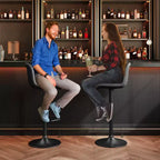 GustoWave 2 sgabelli da bar girevoli regolabili in altezza, moderni sgabelli da bar con poggiapiedi, in pelle PU per bancone, neri