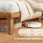 Struttura letto Costway per letti singoli/matrimoniali/queen size con testiera, spazio sotto il letto, nessuna rete a molle necessaria