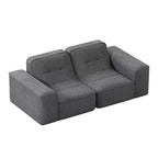 ModernLuxe Divano Sezionale Modulare, Divano a 3/5 Posti Trapuntato Rivestito in Chenille Scintillante Fai da Te con Pouf, Nessun Montaggio