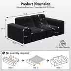 ModernLuxe Divano Sezionale Modulare, Divano a 3/5 Posti Trapuntato Rivestito in Chenille Scintillante Fai da Te con Pouf, Nessun Montaggio
