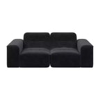 ModernLuxe Divano Sezionale Modulare, Divano a 3/5 Posti Trapuntato Rivestito in Chenille Scintillante Fai da Te con Pouf, Nessun Montaggio