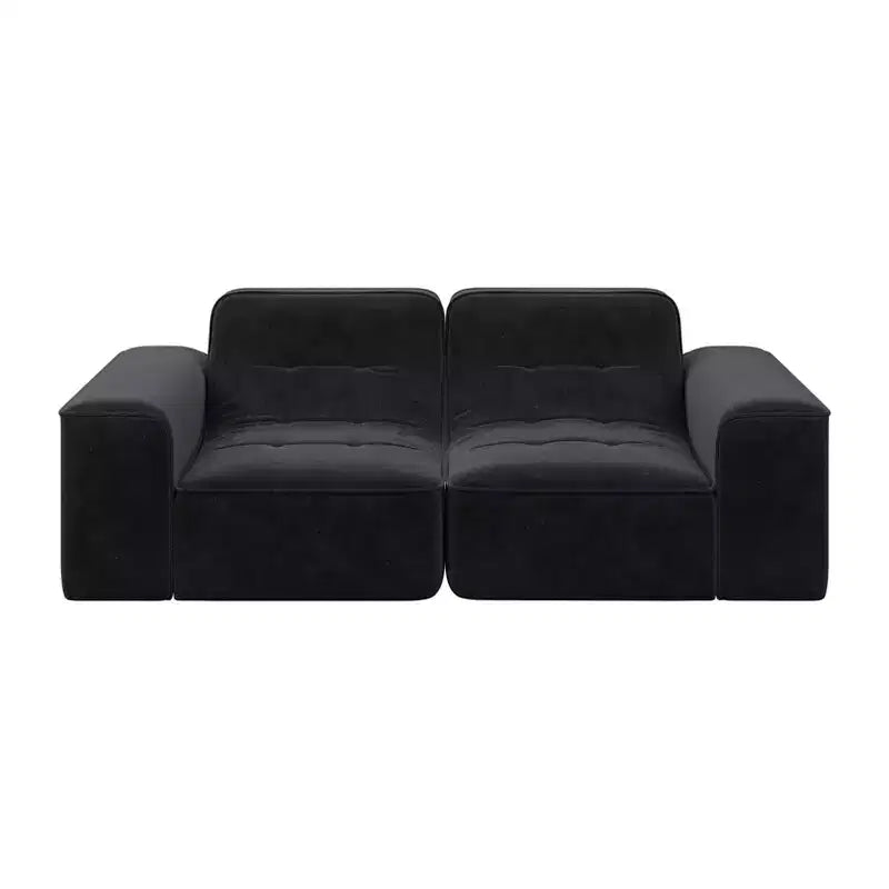 ModernLuxe Divano Sezionale Modulare, Divano a 3/5 Posti Trapuntato Rivestito in Chenille Scintillante Fai da Te con Pouf, Nessun Montaggio