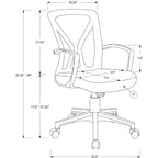 Sedia da Ufficio Ergonomica Okak in Rete con Altezza Regolabile, Sedia Girevole con Braccioli e Seduta Imbottita, Sedia da Computer per Studio, Sala Lettura