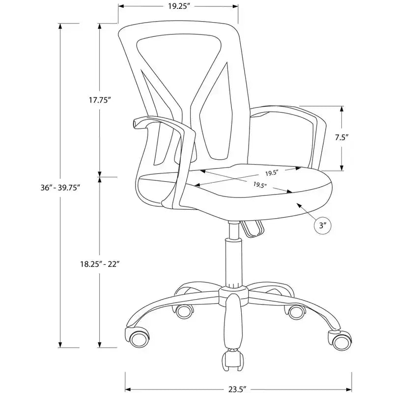 Sedia da Ufficio Ergonomica Okak in Rete con Altezza Regolabile, Sedia Girevole con Braccioli e Seduta Imbottita, Sedia da Computer per Studio, Sala Lettura