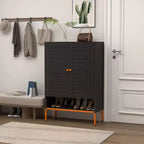 Scarpiera Okak, Organizzatore di scarpe con tre ripiani regolabili e scomparto sospeso cavo per il cambio scarpe, Mobile per l'ingresso