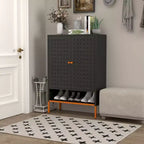 Scarpiera Okak, Organizzatore di scarpe con tre ripiani regolabili e scomparto sospeso cavo per il cambio scarpe, Mobile per l'ingresso