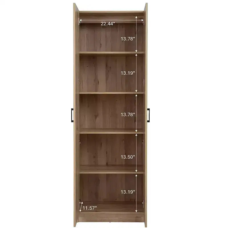 AndMakers Armadietto a 4 ripiani in legno autoportante, 61 cm L x 180 cm A x 30 cm P