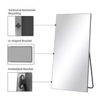 Specchio da Trucco Minimale Moderno in Lega di Alluminio MAYEERTY ad Alta Definizione con Supporto Argento per Camera da Letto Ingresso