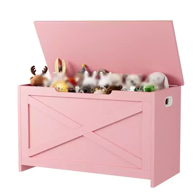 Panca contenitore in legno da 30 pollici, panca portascarpe da ingresso con coperchio ribaltabile e cerniera di sicurezza, grande baule portagiochi, pouf contenitore per ingresso, camera da letto, soggiorno
