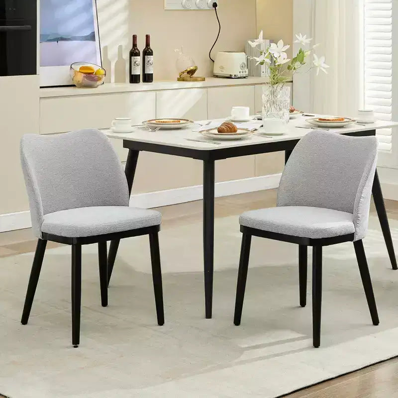COZONY Sedie da pranzo set da 2, sedie laterali moderne imbottite in tessuto con seduta imbottita e gambe in legno, sedie da pranzo d'accento per cucina e soggiorno