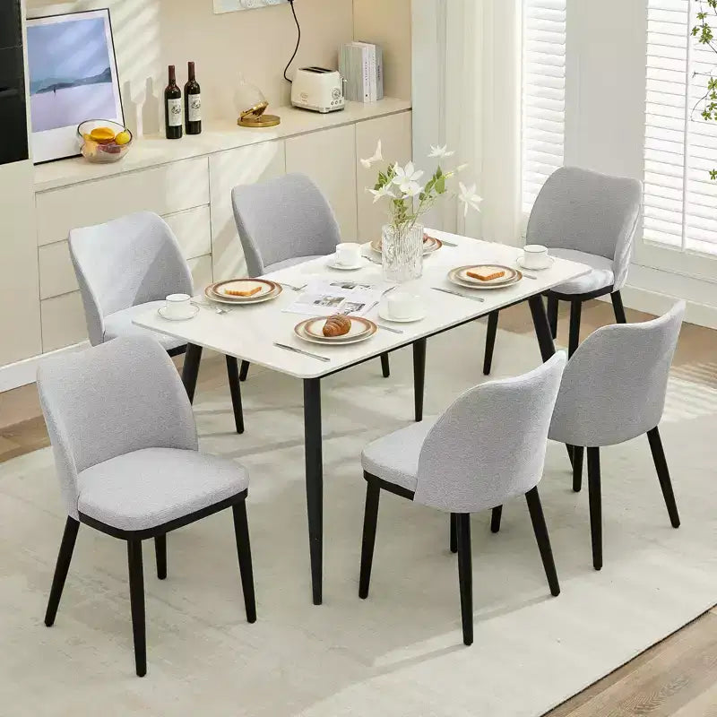 COZONY Sedie da pranzo set da 2, sedie laterali moderne imbottite in tessuto con seduta imbottita e gambe in legno, sedie da pranzo d'accento per cucina e soggiorno
