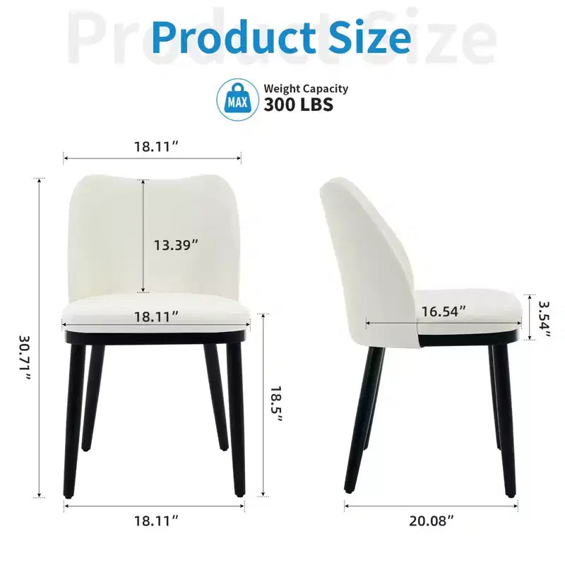 COZONY Sedie da pranzo set da 2, sedie laterali moderne imbottite in tessuto con seduta imbottita e gambe in legno, sedie da pranzo d'accento per cucina e soggiorno