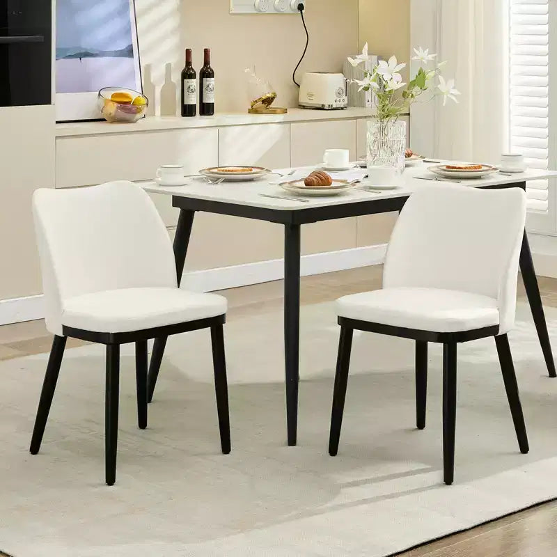 COZONY Sedie da pranzo set da 2, sedie laterali moderne imbottite in tessuto con seduta imbottita e gambe in legno, sedie da pranzo d'accento per cucina e soggiorno