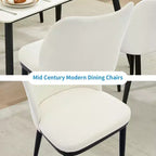 COZONY Sedie da pranzo set da 2, sedie laterali moderne imbottite in tessuto con seduta imbottita e gambe in legno, sedie da pranzo d'accento per cucina e soggiorno