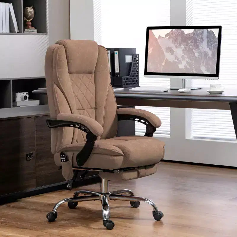 Sedia da ufficio Okak Massage con 6 punti di vibrazione, sedia da scrivania riscaldata con schienale reclinabile e altezza regolabile, sedia girevole per studio, ufficio