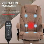 Sedia da ufficio Okak Massage con 6 punti di vibrazione, sedia da scrivania riscaldata con schienale reclinabile e altezza regolabile, sedia girevole per studio, ufficio