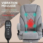 Sedia da ufficio Okak Massage con 6 punti di vibrazione, sedia da scrivania riscaldata con schienale reclinabile e altezza regolabile, sedia girevole per studio, ufficio
