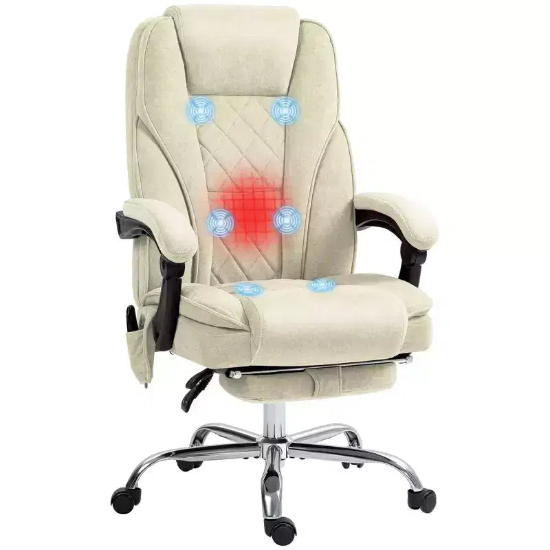 Sedia da ufficio Okak Massage con 6 punti di vibrazione, sedia da scrivania riscaldata con schienale reclinabile e altezza regolabile, sedia girevole per studio, ufficio