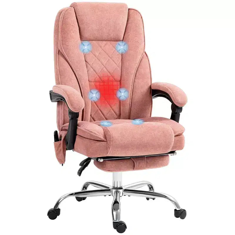 Sedia da ufficio Okak Massage con 6 punti di vibrazione, sedia da scrivania riscaldata con schienale reclinabile e altezza regolabile, sedia girevole per studio, ufficio
