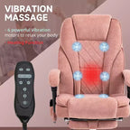 Sedia da ufficio Okak Massage con 6 punti di vibrazione, sedia da scrivania riscaldata con schienale reclinabile e altezza regolabile, sedia girevole per studio, ufficio