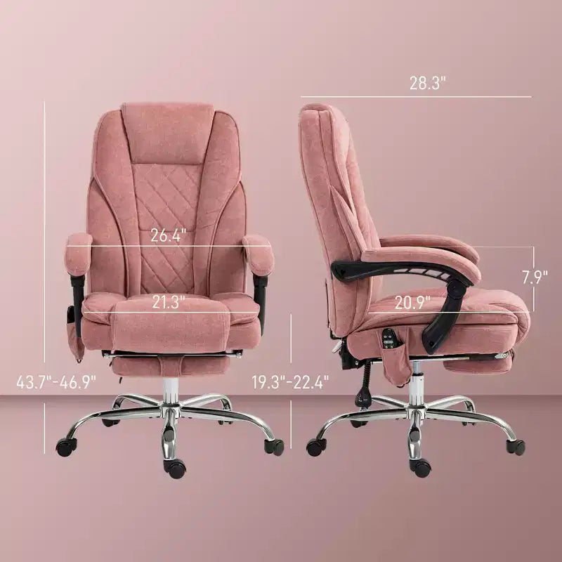 Sedia da ufficio Okak Massage con 6 punti di vibrazione, sedia da scrivania riscaldata con schienale reclinabile e altezza regolabile, sedia girevole per studio, ufficio