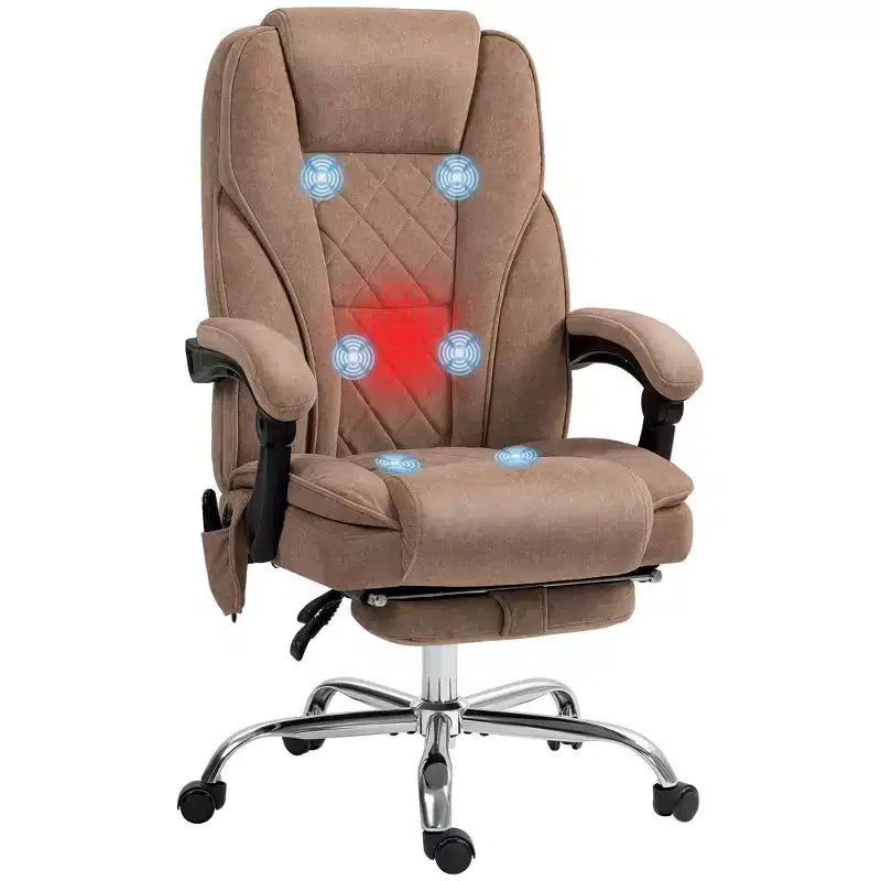 Sedia da ufficio Okak Massage con 6 punti di vibrazione, sedia da scrivania riscaldata con schienale reclinabile e altezza regolabile, sedia girevole per studio, ufficio