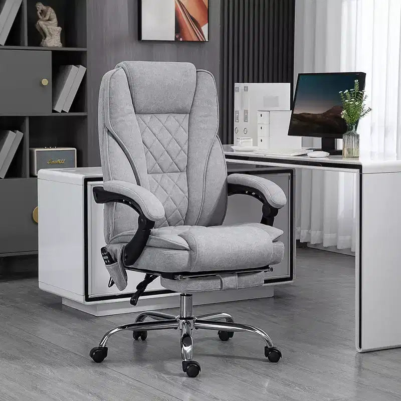 Sedia da ufficio Okak Massage con 6 punti di vibrazione, sedia da scrivania riscaldata con schienale reclinabile e altezza regolabile, sedia girevole per studio, ufficio