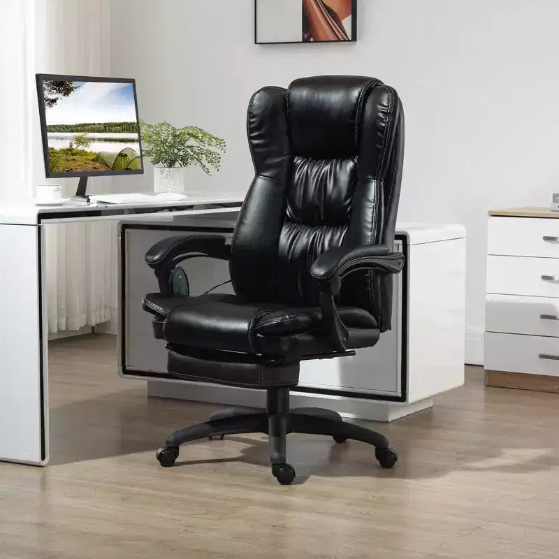 Sedia da ufficio direzionale Okak Massage con vibrazione a 6 punti, sedia girevole reclinabile con poggiapiedi estraibile, sedia comoda per casa e ufficio